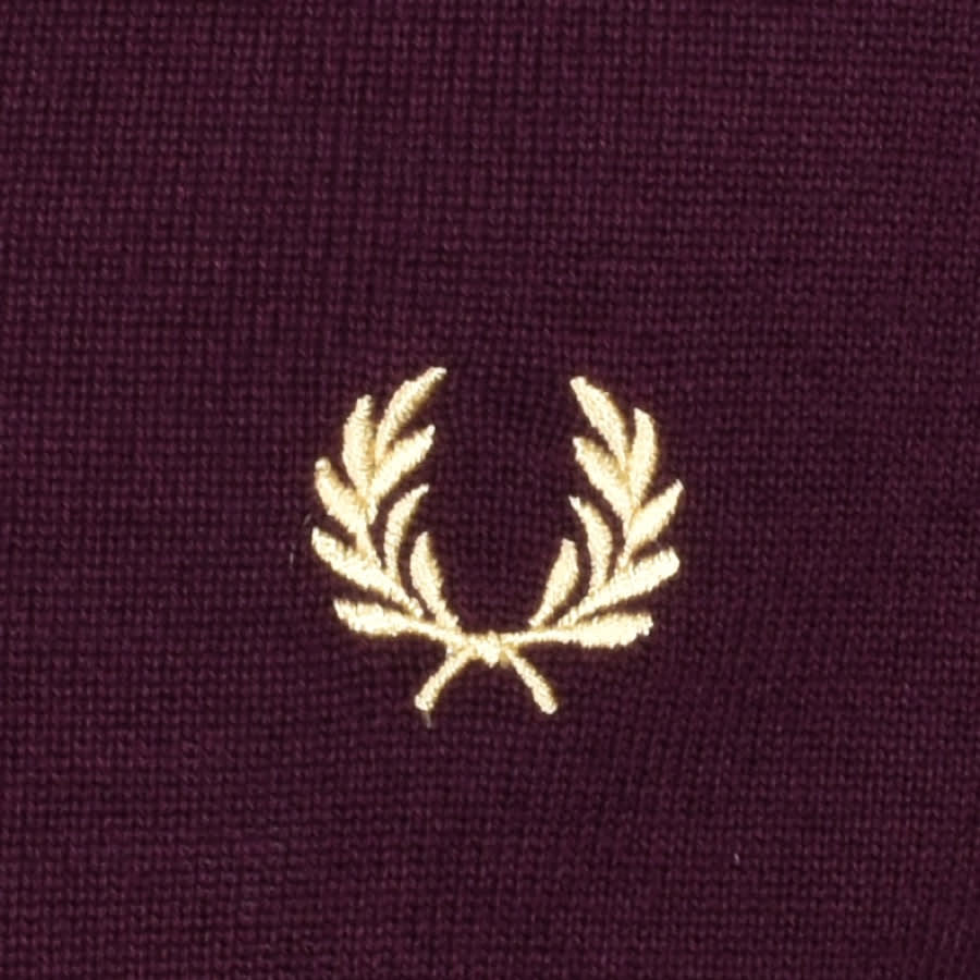 Alternative Image for ProductFred Perry V Neck Knit Jumper Burgundy3